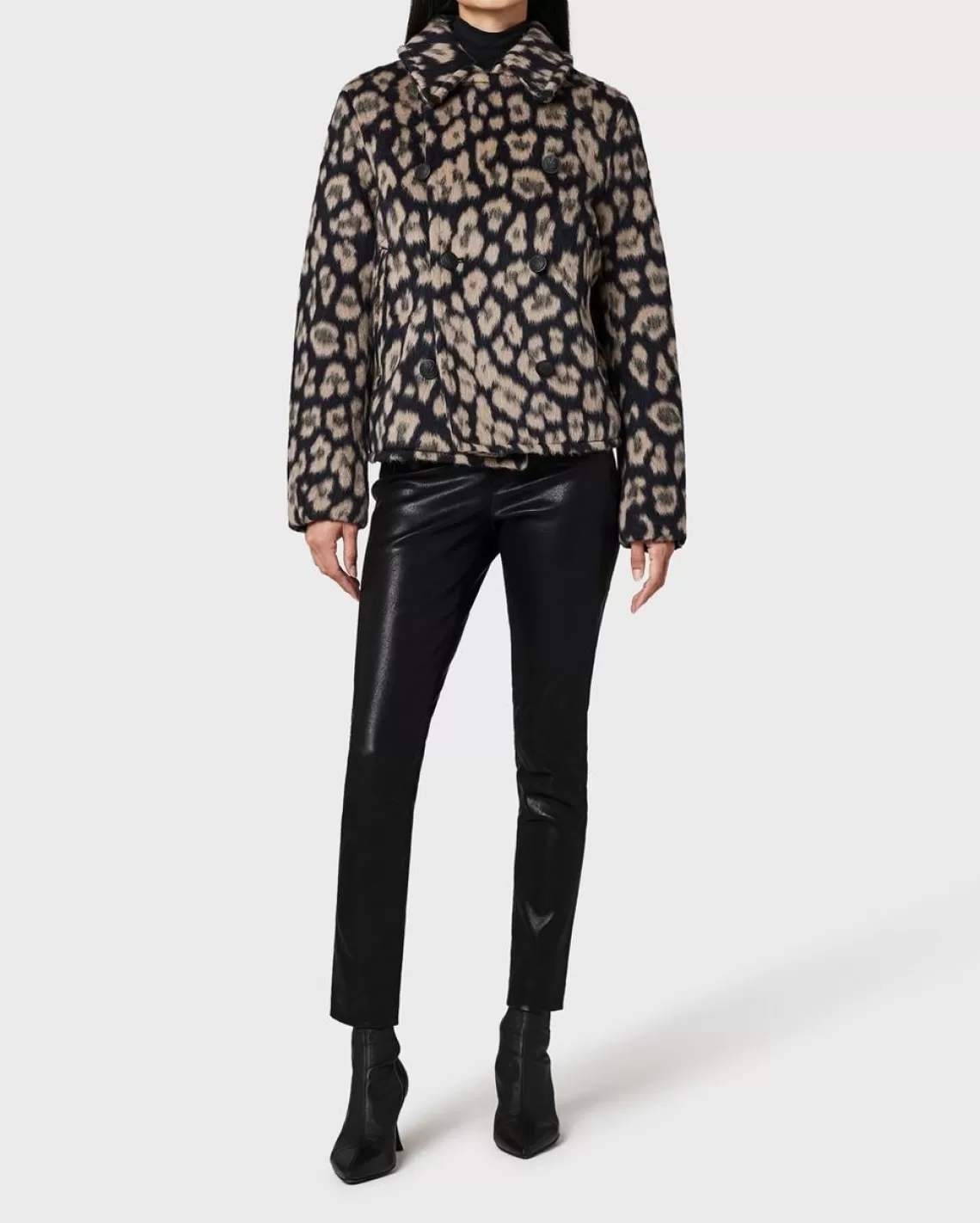 Rag & Bone Alfie Leopard Wool Alpaca Peacoat | Coats & Jackets