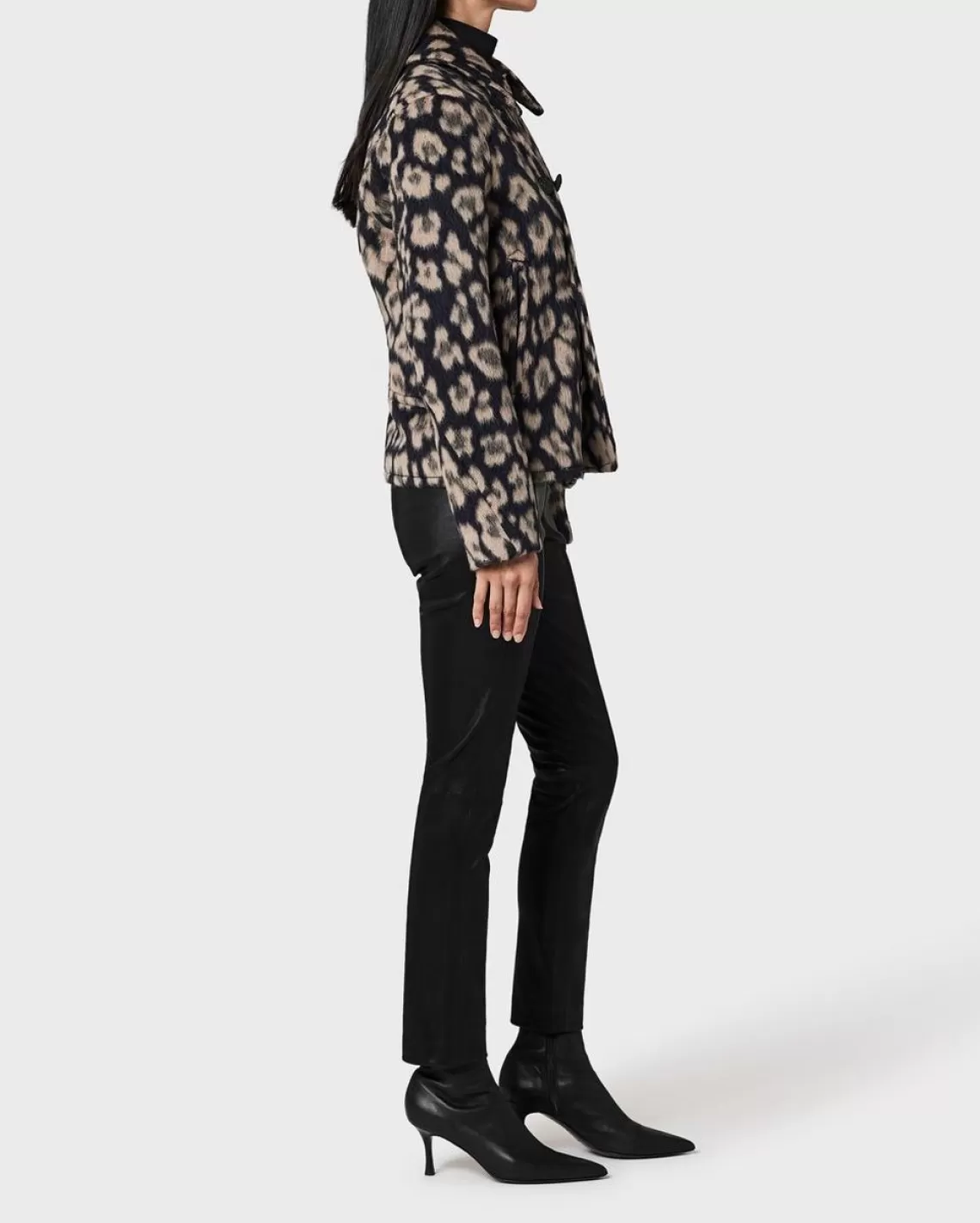 Rag & Bone Alfie Leopard Wool Alpaca Peacoat | Coats & Jackets