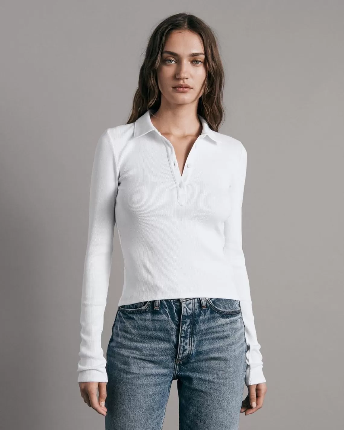 Rag & Bone Essential Rib Polo Long Sleeve | T-Shirts