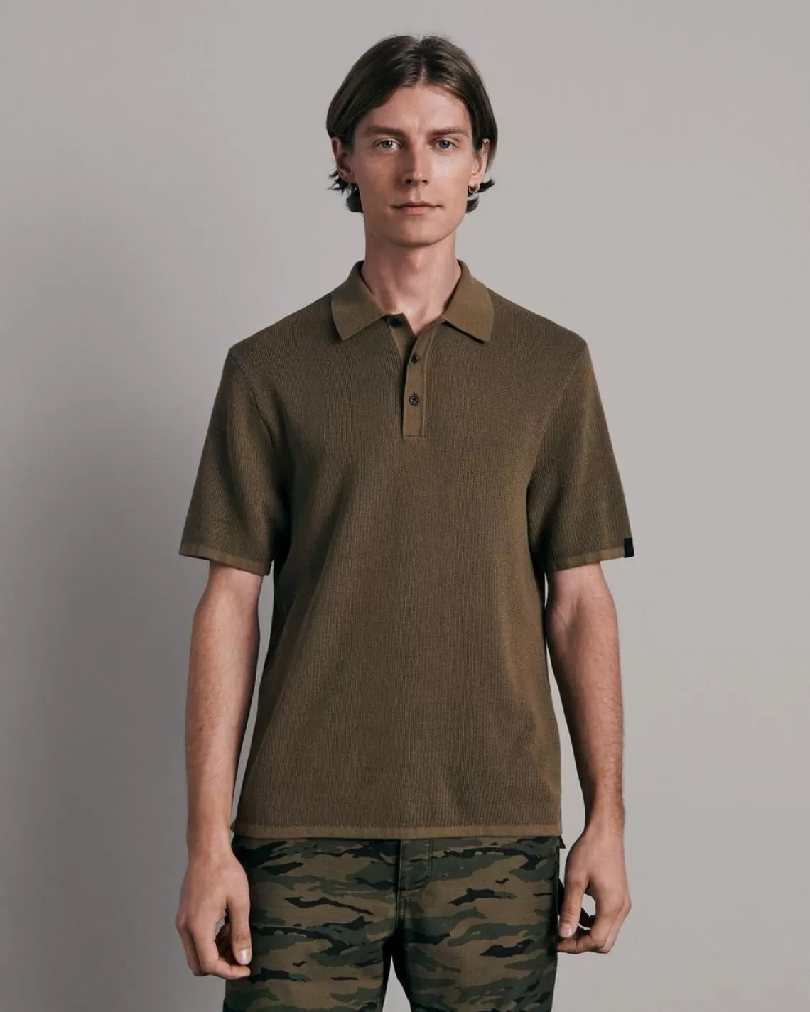 Rag & Bone Harvey Cotton Knit Short Sleeve Polo | Polos