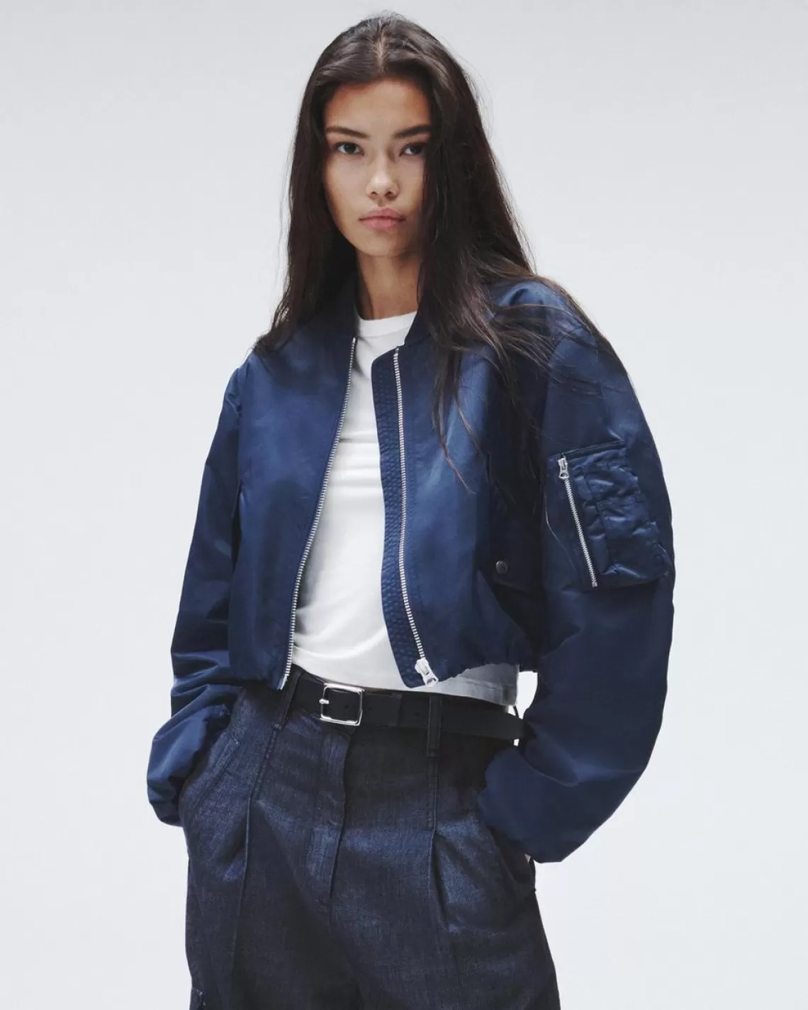 Rag & Bone Maggie Cropped Nylon Bomber | Coats & Jackets