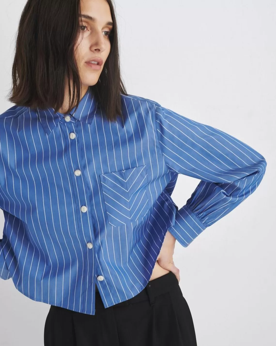 Rag & Bone Maxine Cropped Cotton Poplin Shirt | Tops