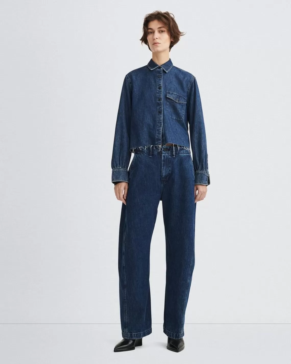 Rag & Bone Maxine Cropped Denim Shirt | Tops