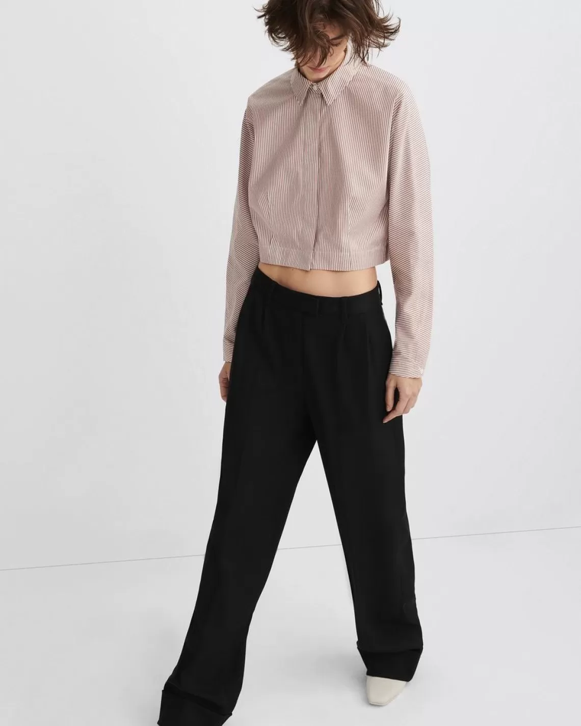 Rag & Bone Morgan Cropped Cotton Poplin Shirt | Tops