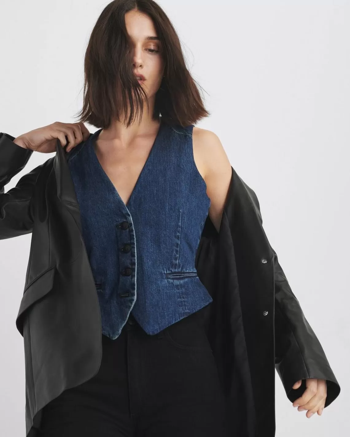 Rag & Bone Priya Denim Vest | Blazers & Vests